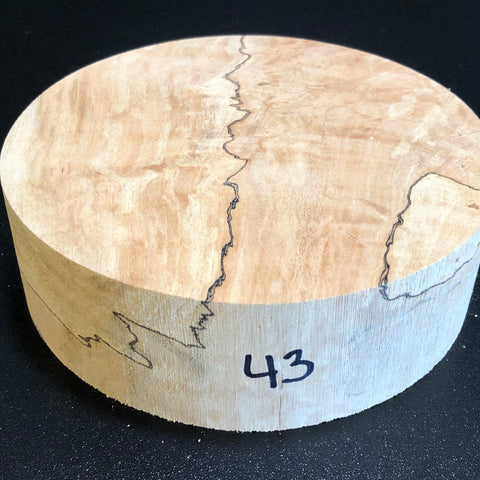 6"x2" KD Spalted Hard Maple Wood Bowl Turning Blank (#0043)