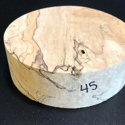 6"x2" KD Spalted Hard Maple Wood Bowl Turning Blank (#0045)