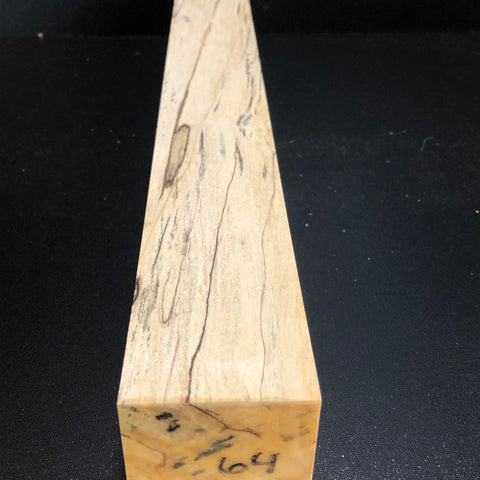 2"x2"x18" KD Spalted Hard Maple Wood Spindle Turning Blank (#0064)