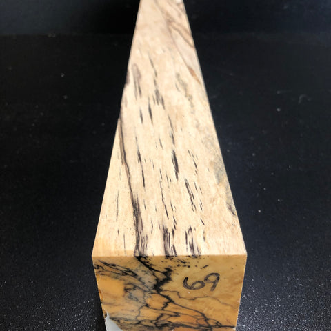 2"x2"x18" KD Spalted Hard Maple Wood Spindle Turning Blank (#0069)