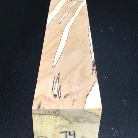 2"x2"x12" KD Spalted Hard Maple Wood Spindle Turning Blank (#0074)