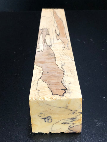 2"x2"x12" KD Spalted Hard Maple Wood Spindle Turning Blank (#0078)