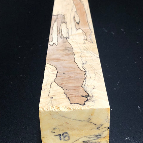 2"x2"x12" KD Spalted Hard Maple Wood Spindle Turning Blank (#0078)