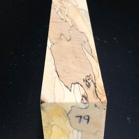 2"x2"x12" KD Spalted Hard Maple Wood Spindle Turning Blank (#0079)