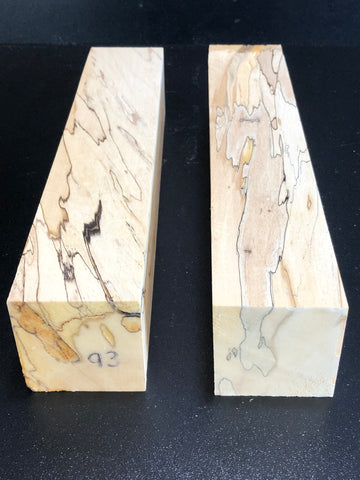 2"x2"x12" KD Spalted Hard Maple Wood (2 pcs) Spindle Turning Blanks (#0093)