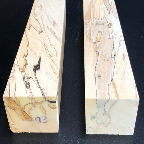 2"x2"x12" KD Spalted Hard Maple Wood (2 pcs) Spindle Turning Blanks (#0093)