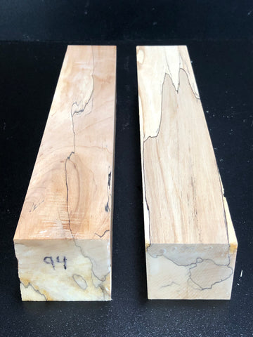 2"x2"x12" KD Spalted Hard Maple Wood (2 pcs) Spindle Turning Blanks (#0094)