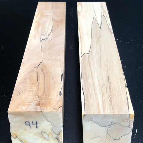 2"x2"x12" KD Spalted Hard Maple Wood (2 pcs) Spindle Turning Blanks (#0094)