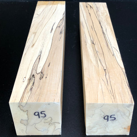 2"x2"x12" KD Spalted Hard Maple Wood (2 pcs) Spindle Turning Blanks (#0095)