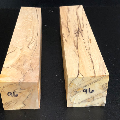 2"x2"x12" KD Spalted Hard Maple Wood (2 pcs) Spindle Turning Blanks (#0096)
