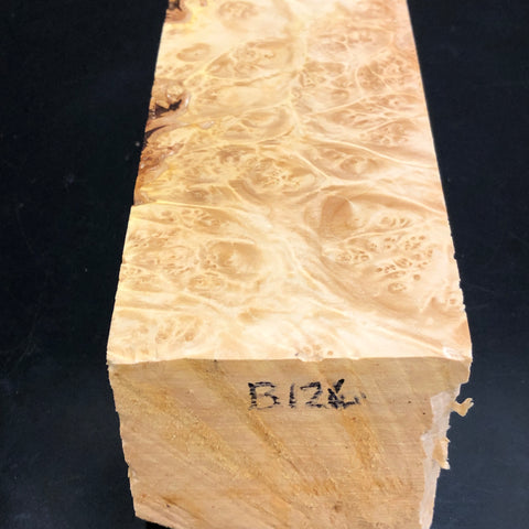 3"x3"x8" KD Maple Burl Wood Spindle Turning Blank (#00126)