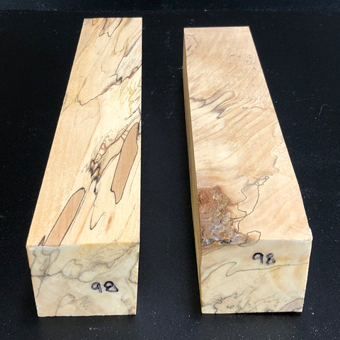 2"x2"x12" KD Spalted Hard Maple Wood (2 pcs) Spindle Turning Blanks (#0098)