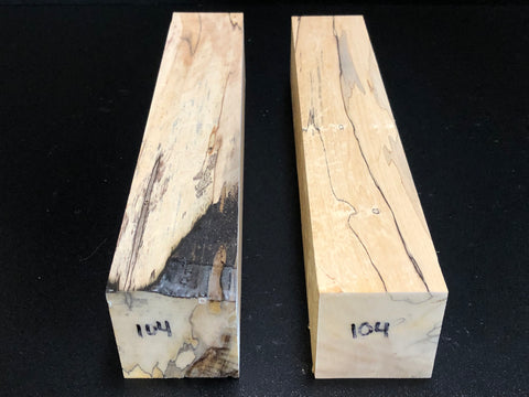 2"x2"x12" KD Spalted Hard Maple Wood (2 pcs) Spindle Turning Blanks (#00104)