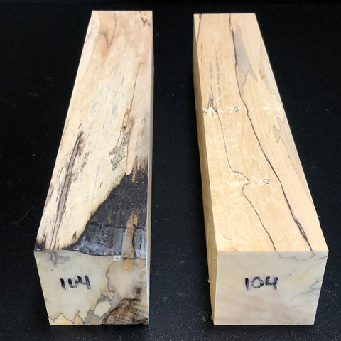 2"x2"x12" KD Spalted Hard Maple Wood (2 pcs) Spindle Turning Blanks (#00104)