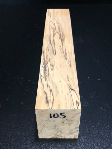 2"x2"x12" KD Spalted Hard Maple Wood Spindle Turning Blank (#00105)