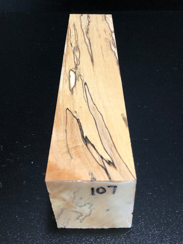 2"x2"x12" KD Spalted Hard Maple Wood Spindle Turning Blank (#00107)