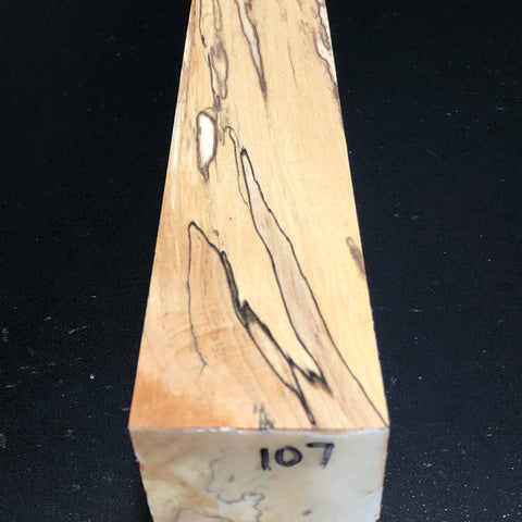 2"x2"x12" KD Spalted Hard Maple Wood Spindle Turning Blank (#00107)
