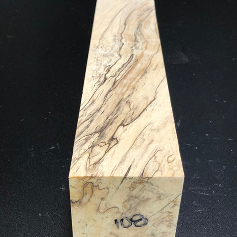2"x2"x12" KD Spalted Hard Maple Wood Spindle Turning Blank (#00108)