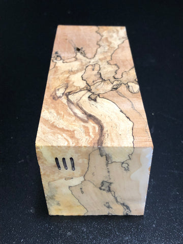 2"x2"x6" KD Spalted Hard Maple Wood Spindle Turning Blank (#00111)