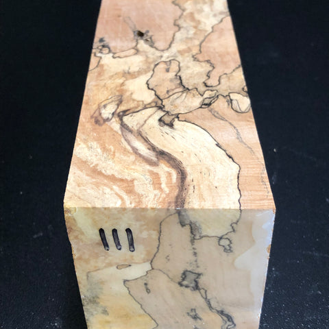 2"x2"x6" KD Spalted Hard Maple Wood Spindle Turning Blank (#00111)