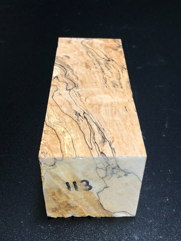 2"x2"x6" KD Spalted Hard Maple Wood Spindle Turning Blank (#00113)