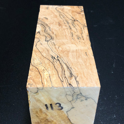 2"x2"x6" KD Spalted Hard Maple Wood Spindle Turning Blank (#00113)