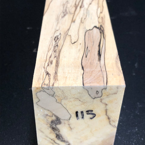 2"x2"x6" KD Spalted Hard Maple Wood Spindle Turning Blank (#00115)