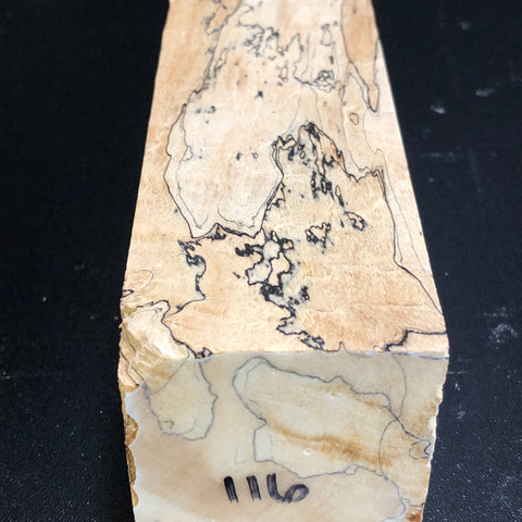 2"x2"x6" KD Spalted Hard Maple Wood Spindle Turning Blank (#00116)