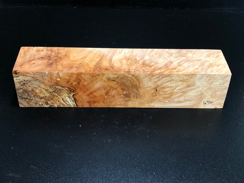 3"x3"x14" KD Maple Burl Wood Spindle Turning Blank (#00656)