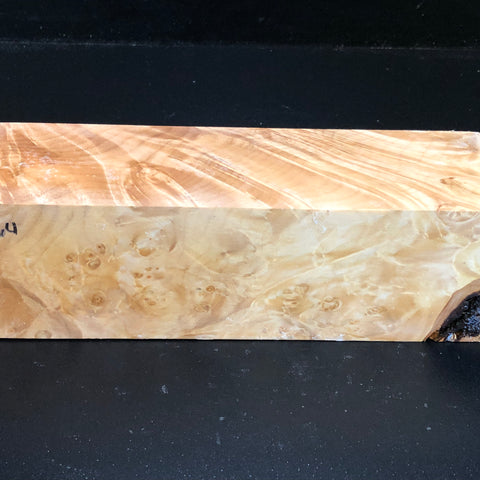 3"x3"x9" KD Maple Burl Wood Spindle Turning Blank (#00664)