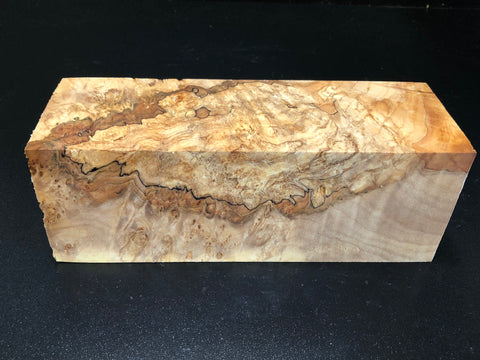 3"x3"x8" KD Maple Burl Wood Spindle Turning Blank (#00692)