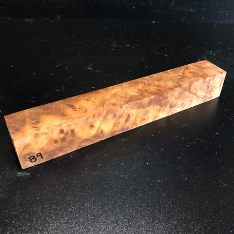 1.5"x1.5"x10.5" Camphor Burl Wood Turning Spindle Blank (#0089)