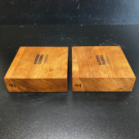 5.75"x5.75"x1.75" KD Figured Douglass Fir (2 pcs) Square Turning Blanks (#0094)
