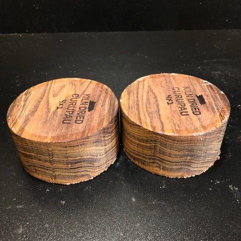 4"x2" KD Exhibition Grade Curupau (2 pcs) Wood Turning Blanks (#0095)