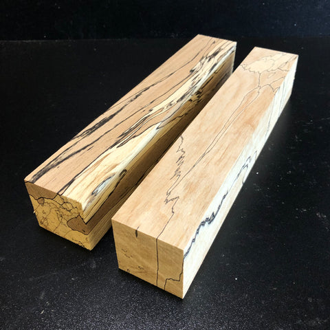 2"x2"x12" KD Spalted Beech (2 pcs) Spindle Turning Blanks (#0098)
