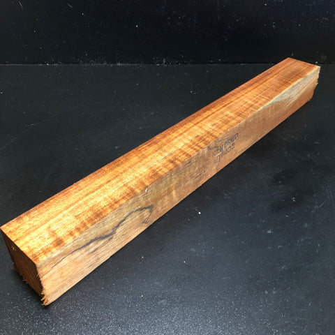 2"x2"x18" KD Figured Etimoe Spindle Turning Blank (#00114)