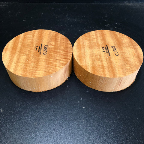 6"x2" KD Figured African Mahogany (2 pcs) Wood Turning Blanks (#00121)