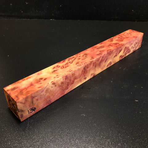 1.5"x1.5"x14" Camphor Burl Wood Turning Spindle Blank (#00136)