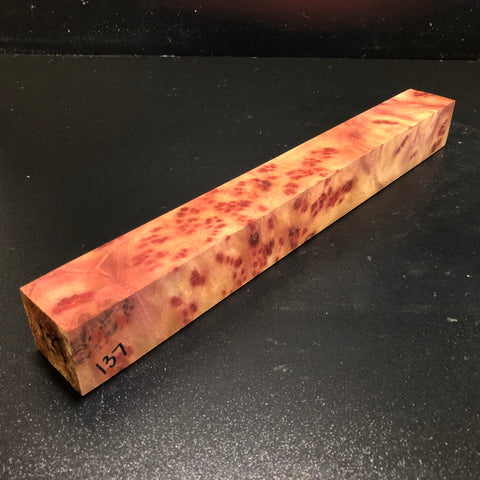 1.5"x1.5"x13.5" Camphor Burl Wood Turning Spindle Blank (#00137)