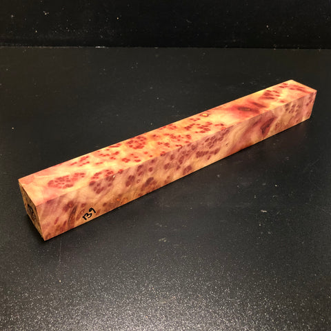 1.5"x1.5"x13.5" Camphor Burl Wood Turning Spindle Blank (#00139)