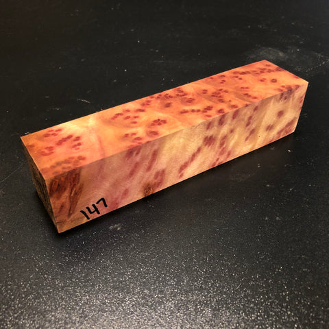 1.5"x1.5"x7" Camphor Burl Wood Turning Spindle Blank (#00147)