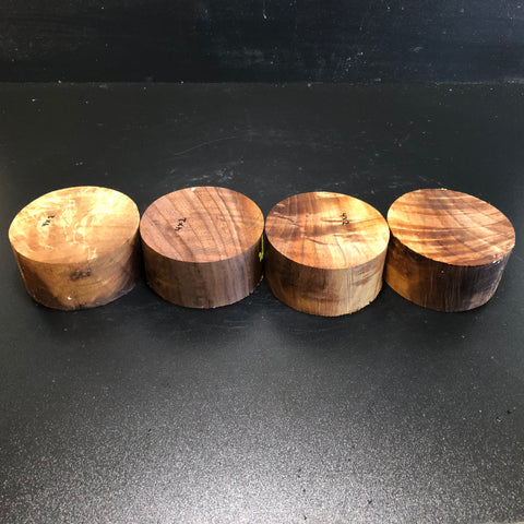4"x2" KD Figured Walnut (4 pcs) Wood Turning Blanks (#00184)