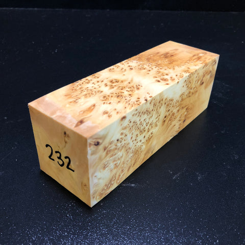 2"x2"x6" KD Yellow Cedar Burl Wood Turning Blank (#00232)