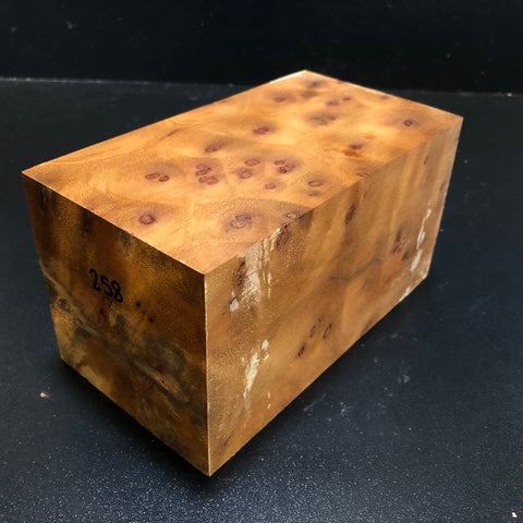 4"x4"x7.25" Camphor Burl Wood Turning Blank (#00258)