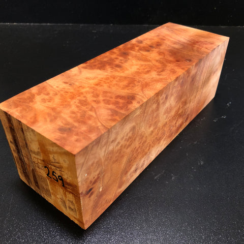 3.5"x3.5"x10.25" Camphor Burl Wood Turning Blank (#00259)
