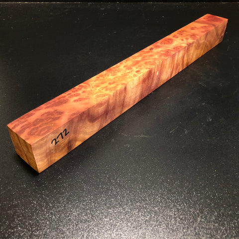 1.5"x1.5"x15.5" Camphor Burl Wood Turning Blank (#00272)