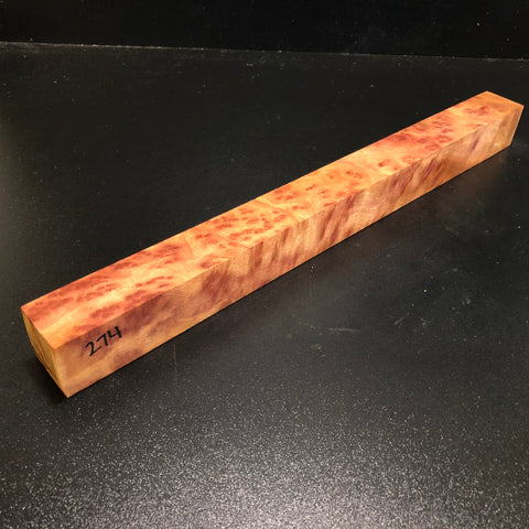 1.5"x1.5"x17" Camphor Burl Wood Turning Blank (#00274)