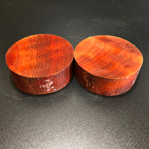 5"x2" KD Figured Padauk (2 pcs) Wood Bowl Turning Blank (#00288)