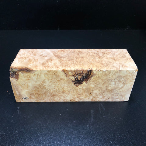 3.75x3.75x9 KD Maple Burl Wood Spindle Turning Blank (#00701)