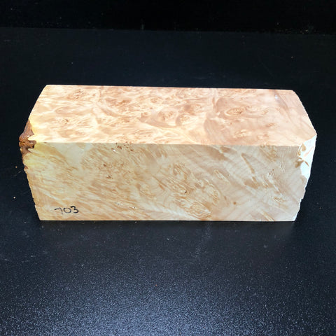 3.75x3.75x8.25 KD Maple Burl Wood Spindle Turning Blank (#00703)
